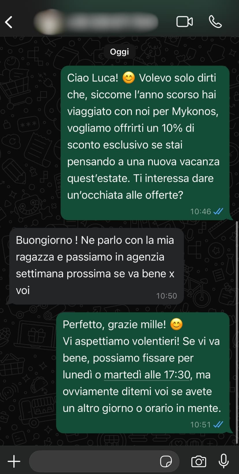 Esempio chat WhatsApp riattivata 1