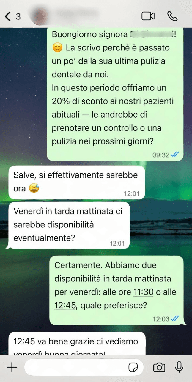 Esempio chat WhatsApp riattivata 2